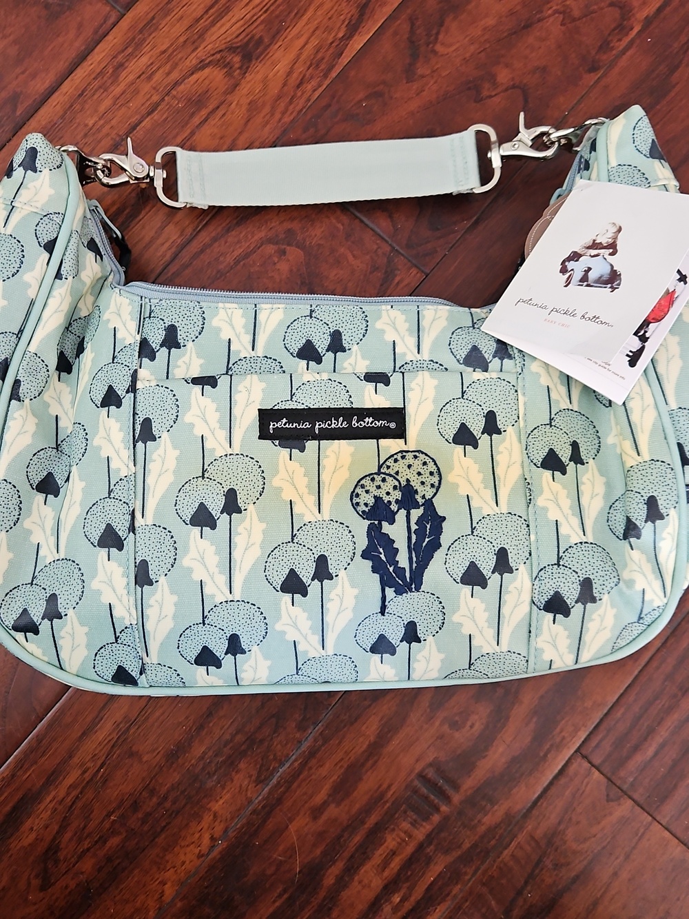 Petunia Pickle Bottom Mint Floral Shoulder Bag NWT